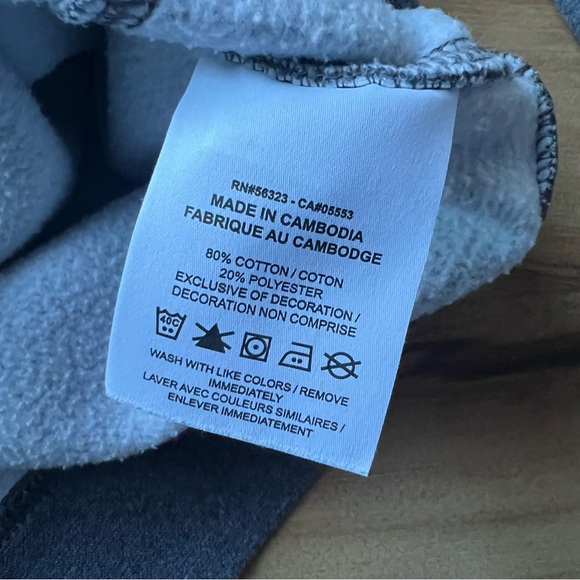 Nike Sportswear Club Fleece Men's Crew Dark Grey Heather/White Size Small - Picture 6 of 10